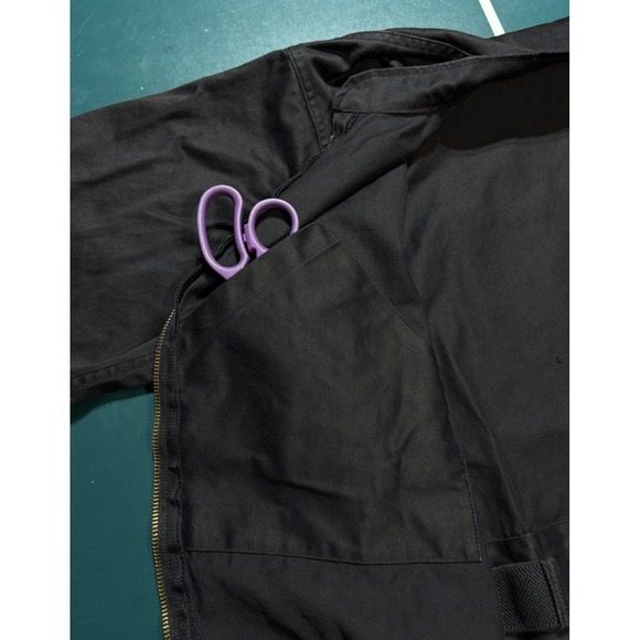 VTG 1991 French Police Dog Handler Bomber Jacket J. Veyrier Black 100L DMC Zip - Picture 9 of 16